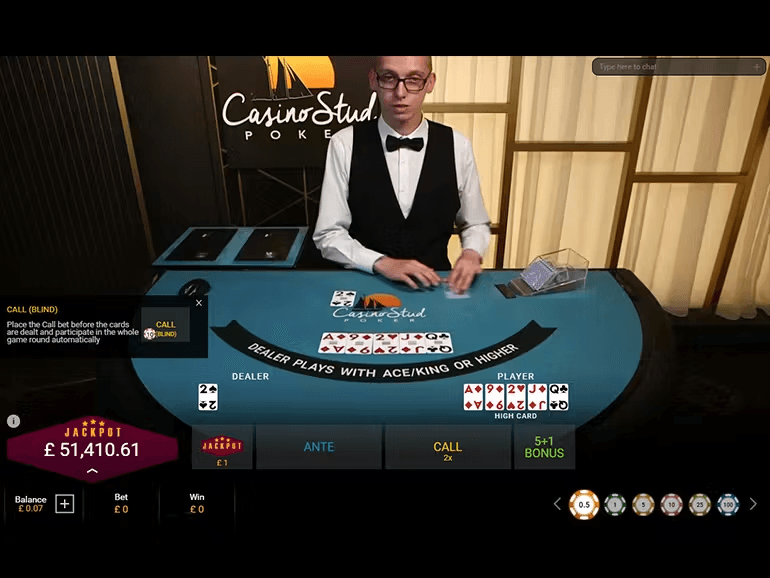 Modern Poker being played on a mobile/desktop device